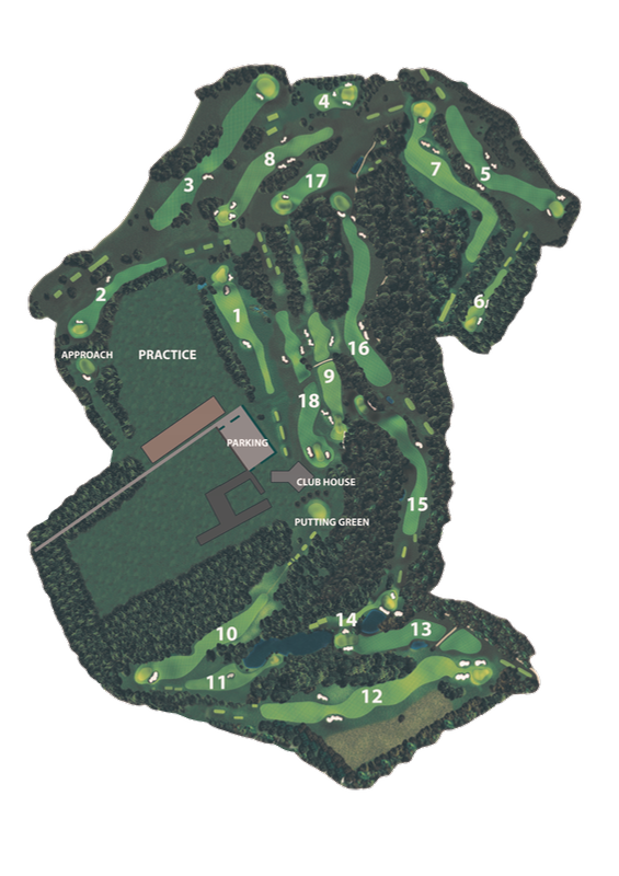 Plan du parcours du Golf du Château de la Bawette
